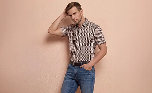 Woven and knit shirt sample